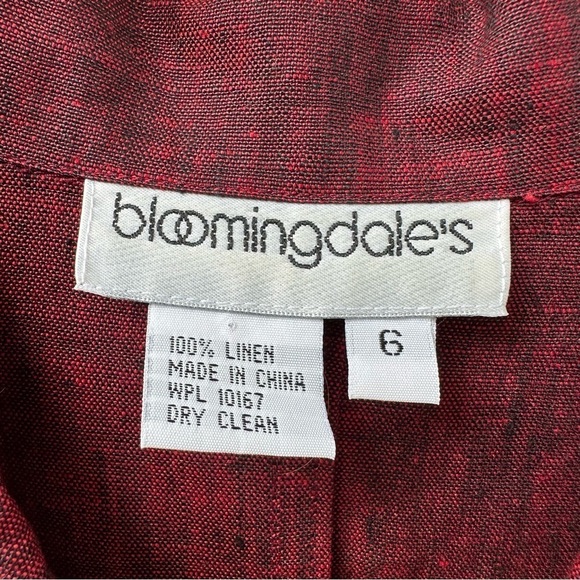 Bloomingdale’s 100% Linen Brick Red Blazer Shirt Jacket Minimalist Layer 6 - Picture 5 of 8